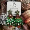 Christmas Tree Beaded Earrings