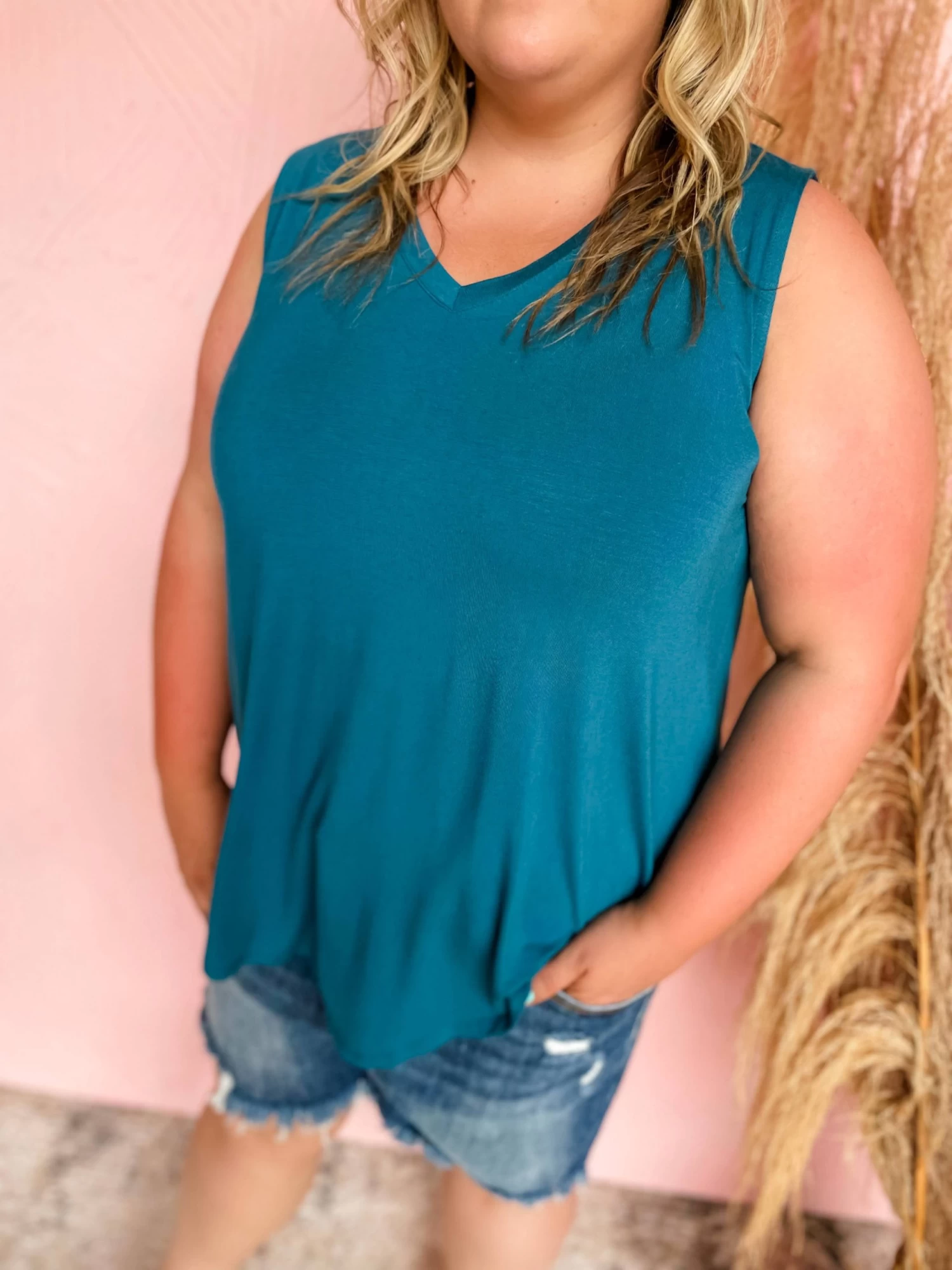 Good Days Ahead Hi Low Tank- Teal 2 Good Days Ahead Hi Low Tank- Teal - Image 2