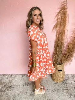 Colors Of Orange Floral Tiered Dress -Fashion Clothing Store cb7590b87fba83d5ee8ef4b8bf78ac00