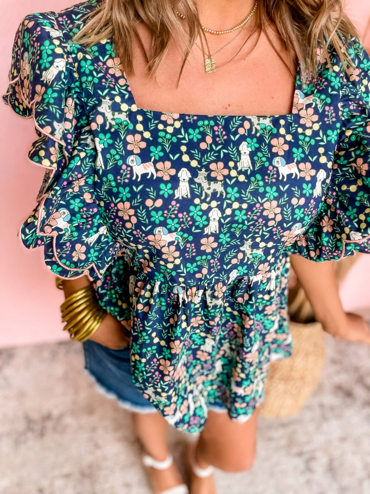 Home Grown Happiness Floral Top- Navy 2 Home Grown Happiness Floral Top- Navy - Image 2