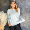 Autumn Skies Fleece Knit Top- Grey