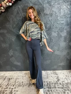 Army Green Camo Lightweight Dolman Top