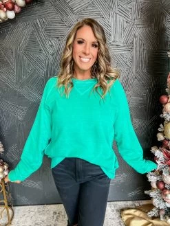 Close Your Eyes French Terry Pullover- Forest -Fashion Clothing Store df139cdcefd1a9ca9a9dd46b583d84f7