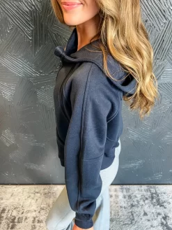 Jet Setting Cropped Hoodie Jacket- Navy -Fashion Clothing Store dfca779091c66b6363e40c2f8b770a0b scaled