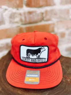 CRCC Hereford Flat Bill Cap- Red Orange
