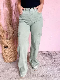 Why Hello There Cargo Pants- Olive