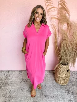 Fresh Beginnings Collared Midi Dress- Hot Pink -Fashion Clothing Store e3cf5e2b5d1d10e4f7d9138d4662ad30 scaled