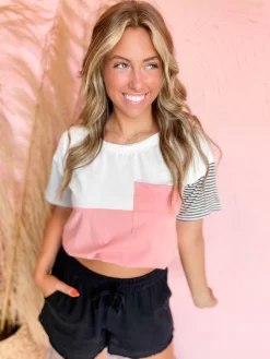 Piece Together Color Block Front Pocket Top- Ivory/Blush -Fashion Clothing Store e73e311d235b9489473fb4d5c6f4f28d scaled
