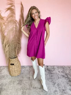 Plum Perfect Fun Ruffle Dress