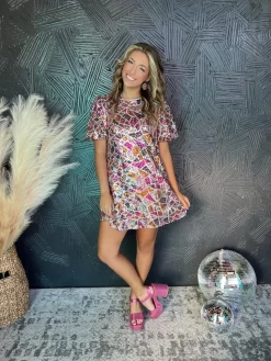 Diamonds In My Eyes Sequin Geo Dress