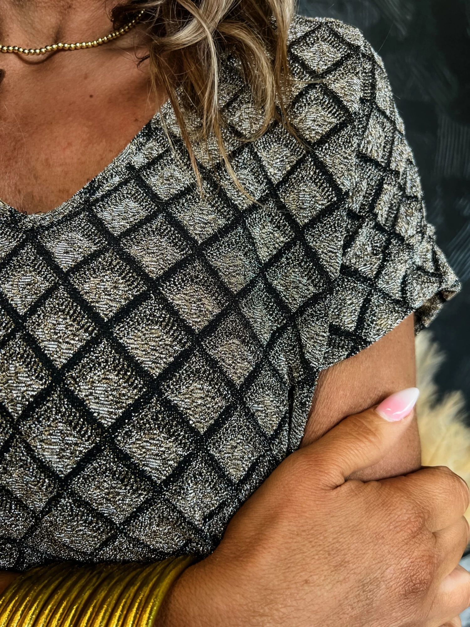 Take The Risk Sparkle V Neck Dress 2 Take The Risk Sparkle V Neck Dress - Image 2