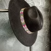 Brianna Beaded Southwest Band Felt Hat- Black