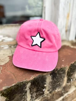 3D Star Ball Cap- Hot Pink