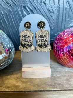 New Years Hat Earrings