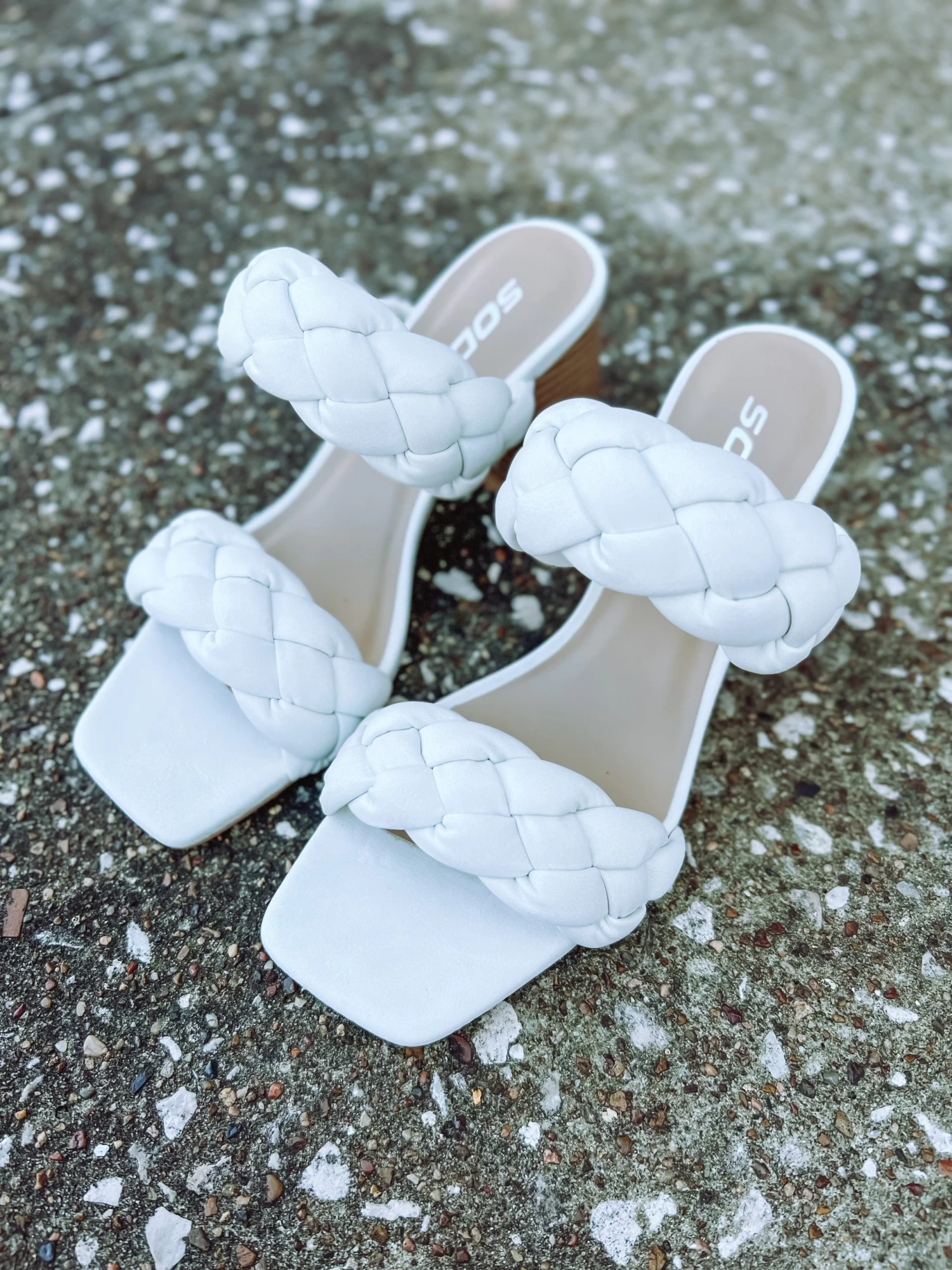 Buggy Braided Heels- White 1 Buggy Braided Heels- White