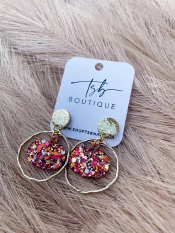 Open Circle Earrings- Pumpkin Dangle