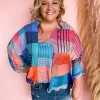 Easy Does It Mixed Print Top