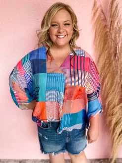 Easy Does It Mixed Print Top
