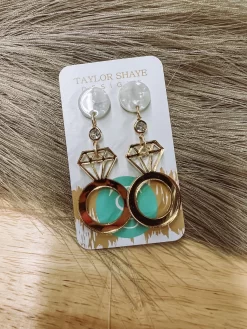 Put A Ring On It Drop Earrings- Gold