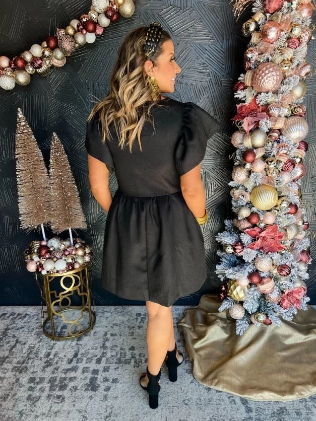 Dream The Dream Square Neck Dress- Black 3 Dream The Dream Square Neck Dress- Black - Image 3