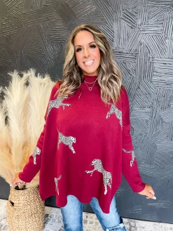 Wild Cheetah Mock Neck Side Slit Sweater- Burgundy -Fashion Clothing Store f8f464d2cfb324fc4bf87cc57cf01883 scaled