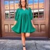 If The Shoe Fits Babydoll Dress- Green