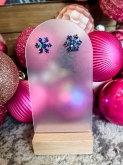 Lagoon Blue- Snowflake Studs