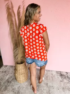 On My Time Floral Ruffle Top- Red 9 On My Time Floral Ruffle Top- Red -Fashion Clothing Store fcb293d7b704185626a0cb6f4cdea929 scaled