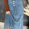 Call Home High Rise Denim Skirt